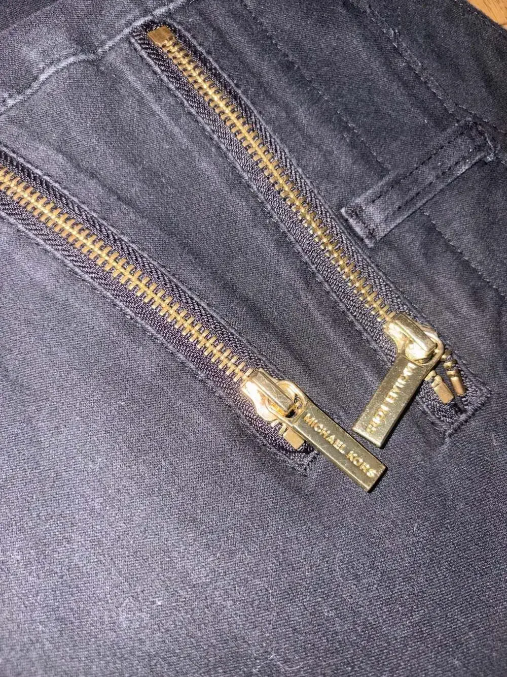 MICHAEL Michael Kors Black Moto Skinny Pants with Gold Zippers Size 4 no flaws